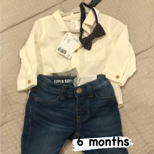 Baby Button up set with tie